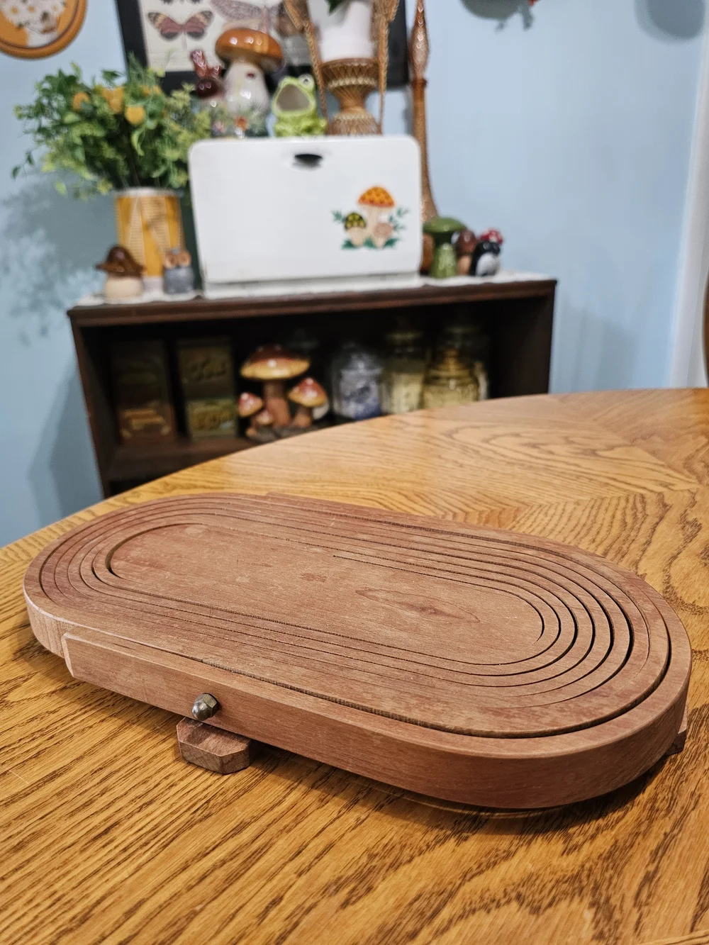Vintage Collapsible Wooden Basket Bowl Trivet MCM Boho Cottagecore